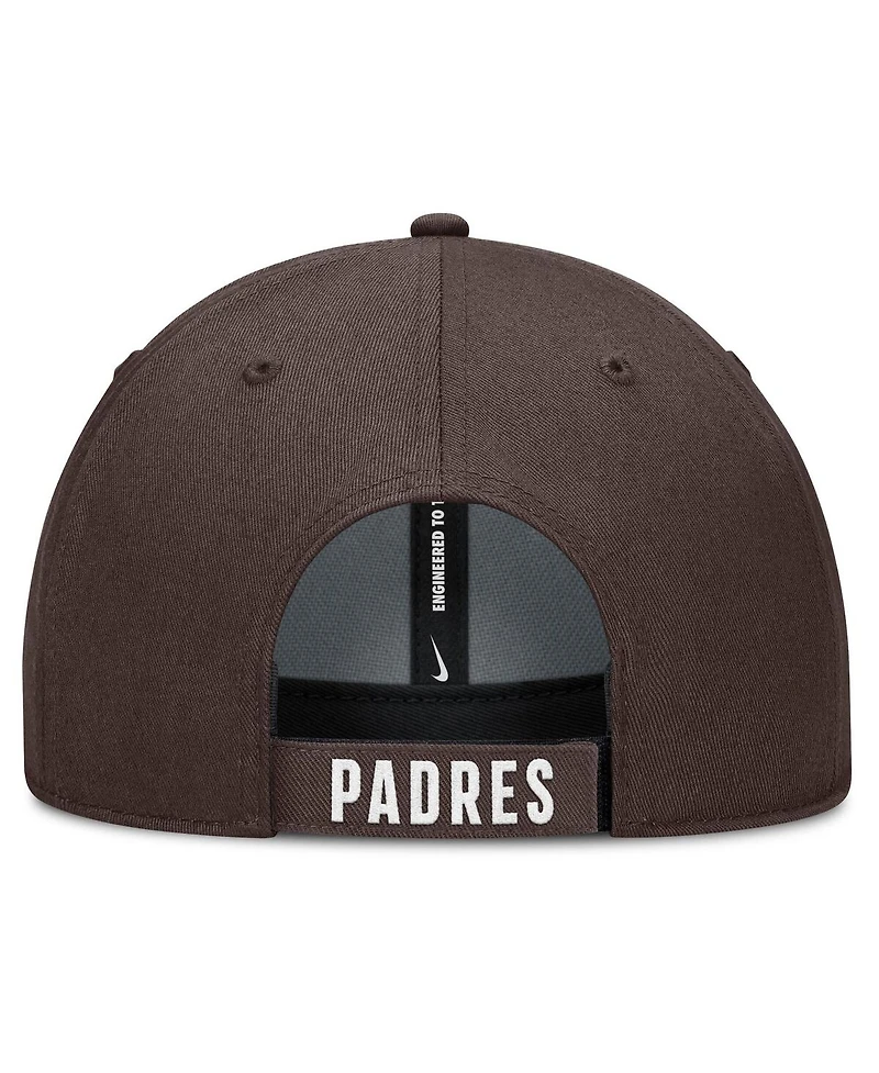 Nike Men's White/Brown San Diego Padres Club Performance Adjustable Hat