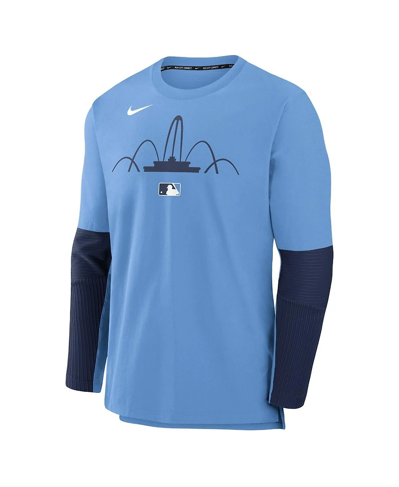 Nike Men's Light Blue Kansas City Royals Authentic Collection Connect Lightweight Player Tri-Blend Performance Long Sleeve T-Shirt