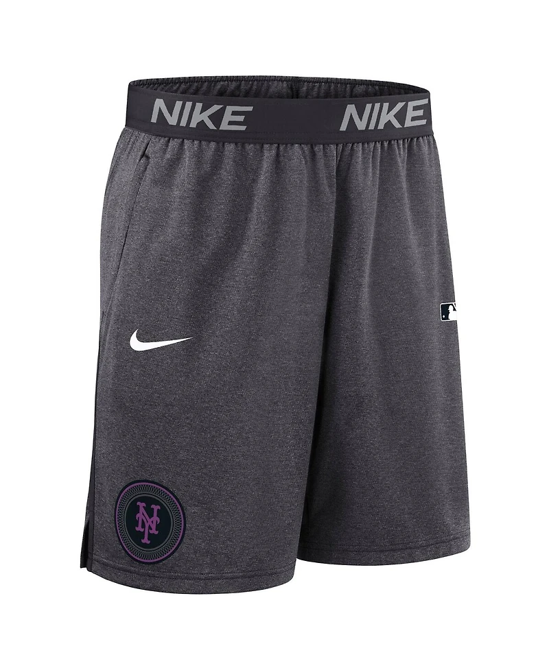 Nike Men's Anthracite New York Mets Authentic Collection City Connect Performance Knit Shorts