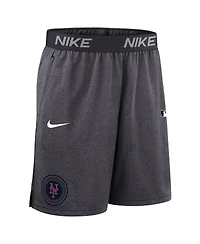 Nike Men's Anthracite New York Mets Authentic Collection City Connect Performance Knit Shorts