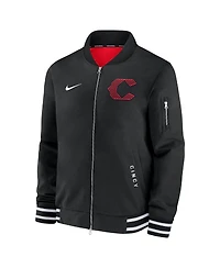 Nike Men's Black Cincinnati Reds Authentic Collection City Connect Full-Zip Bomber Jacket