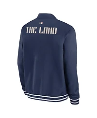 Nike Men's Navy Cleveland Guardians Authentic Collection City Connect Full-Zip Bomber Jacket