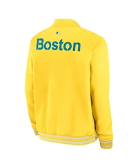 Nike Men's Gold Boston Red Sox Authentic Collection City Connect Full-Zip Bomber Jacket