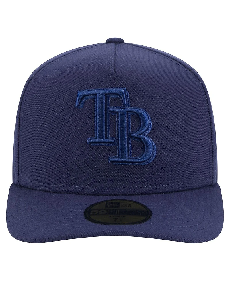 New Era Men's Navy Tampa Bay Rays Color Pack A-Frame 59FIFTY Fitted Hat
