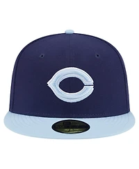 New Era Men's Navy/Light Blue Cincinnati Reds Color Pack 2-Tone 59FIFTY Fitted Hat