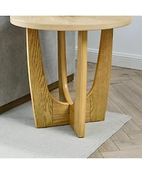 Streamdale 25" Round End Table, Wooden Side Table, Night Stand for Bedroom, Living Room, Reception Room (Oak Color)