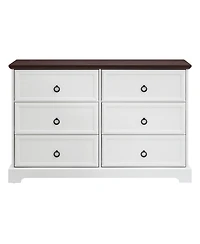 Streamdale Furniture Modern Farmhouse 6-Drawer Dresser