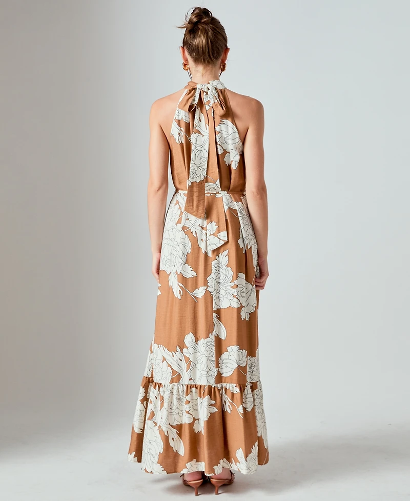 English Factory Women's Floral Halter Maxi Dress