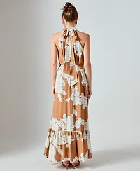 English Factory Women's Floral Halter Maxi Dress