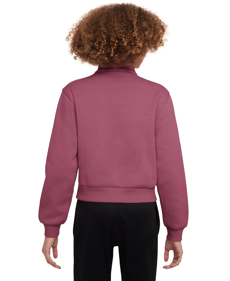 Nike Sportswear Big Girls Club Fleece 1/2-Zip Long-Sleeve Top