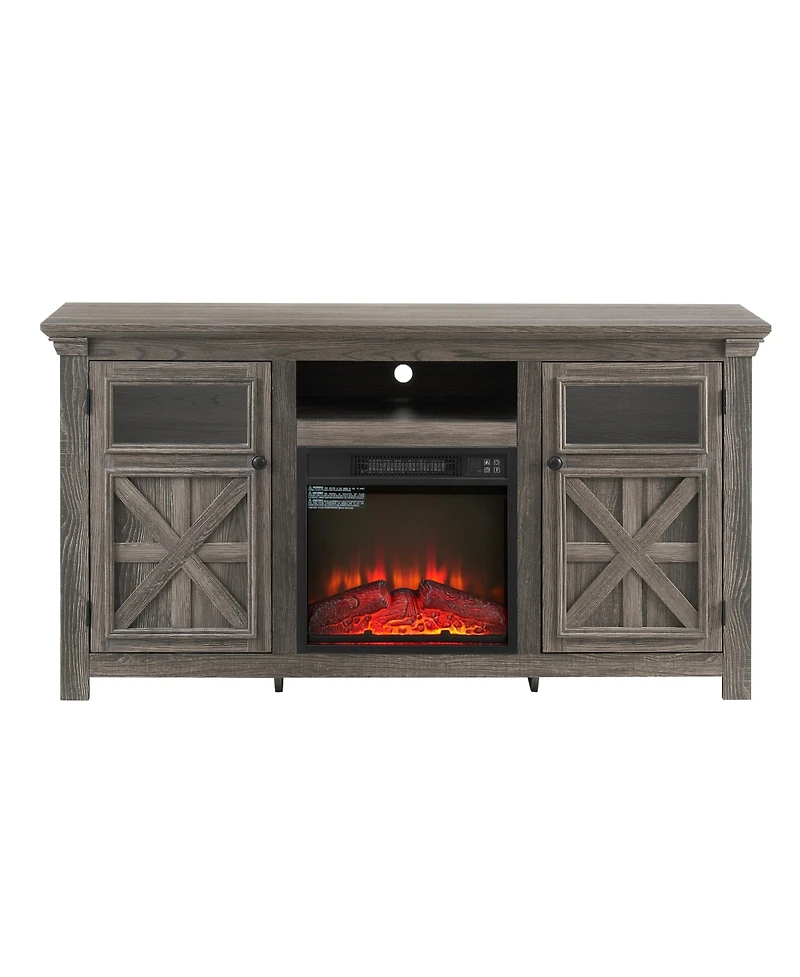 Streamdale Farmhouse Cabinet with Fireplace Insert, 60.23"W x 15.35"D x 31.7"H