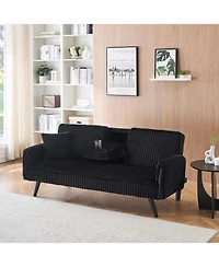 Streamdale Minimalist style, straight-line corduroy sofa suitable for sitting and lying in the living room and bedroom