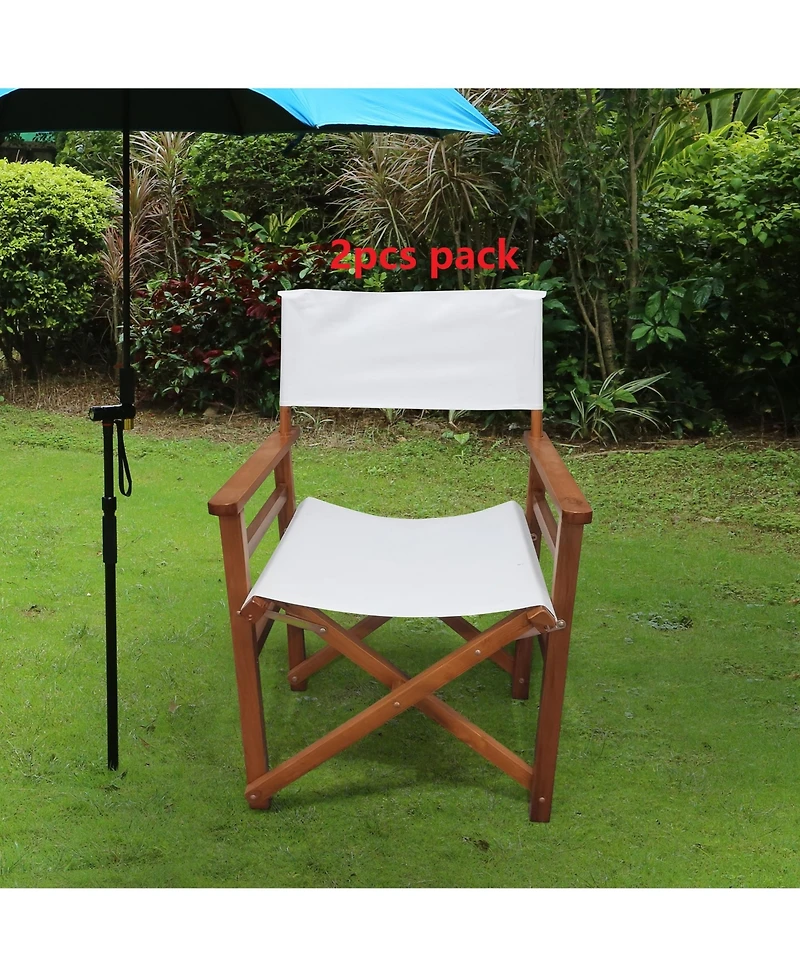 Streamdale Folding Wooden Director Chair (Set of 2)