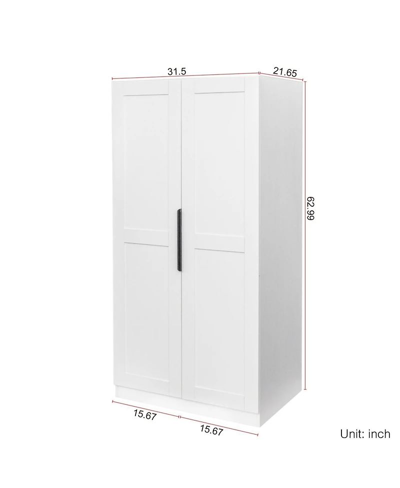 Streamdale White Pantry Cabinet with Doors & Shelves
