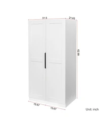 Streamdale White Pantry Cabinet with Doors & Shelves