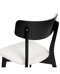 Streamdale Mid-Century Modern Upholstered Dining Chair Pair with Walnut Finish, Set of 2