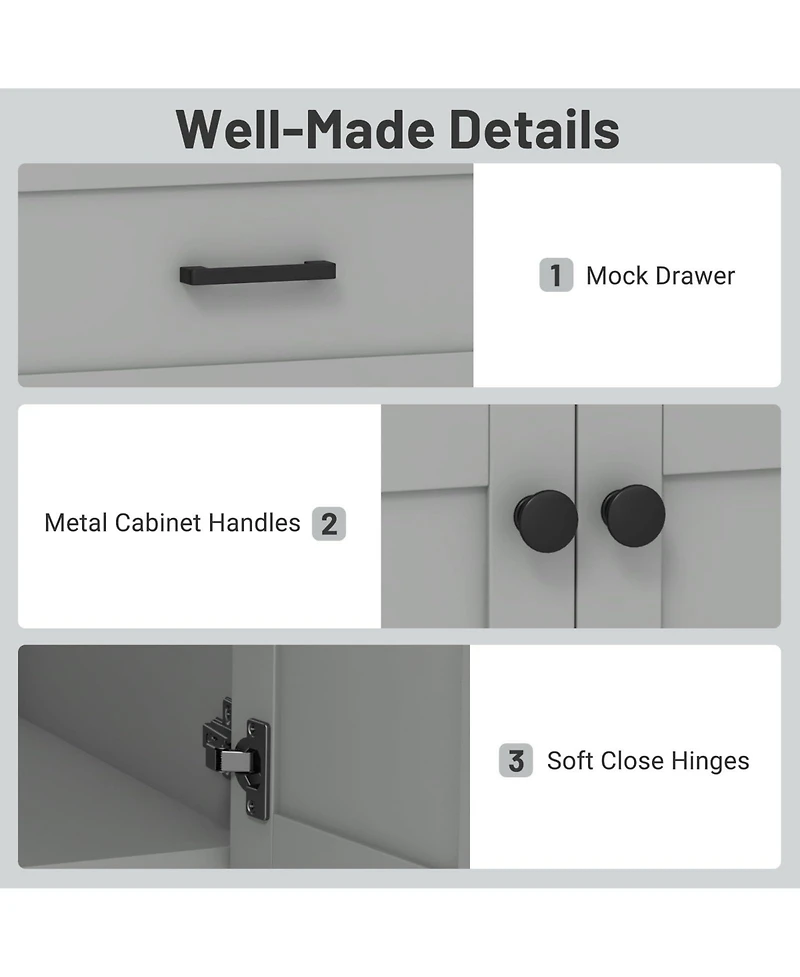 Bathroom Vanity Unit with Basin and 2 Doors