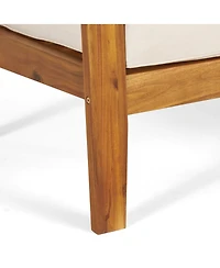 Grenada Club Chairs Acacia Wood and Sunbrella Cushions for Outdoor Comfort
