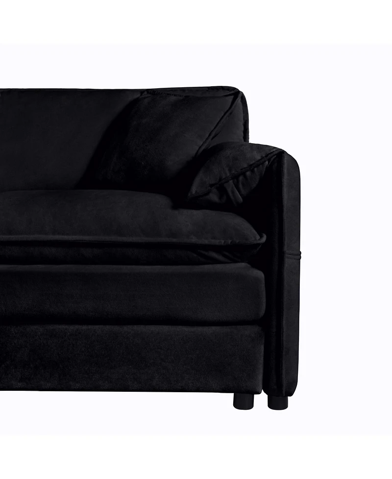 Streamdale Oversized Chenille Sofa Set - Black