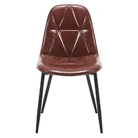 Streamdale Modern Faux Leather Dining Chairs (Set of 4), High Backrest, Metal Legs