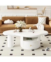 Streamdale Cloud Coffee Table w/ Drawer & Shelf