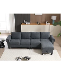 Streamdale Furniture Convertible Sectional Sofa with Storage, L-Shaped, 4-Seater