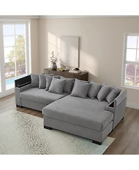 Streamdale Luxury Corduroy Sectional Sofa with Convertible Chaise