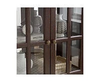 Streamdale Led Display Cabinet with Adjustable Shelves, Lattice Doors