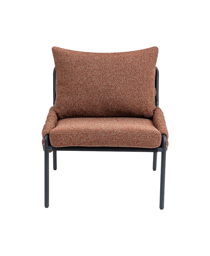 Streamdale Cozy Accent Lounge Chair with Braided Upholstery, Metal Frame (Brown)