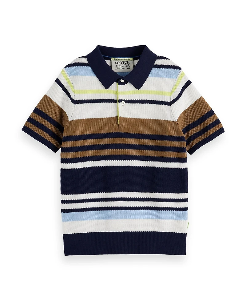 Scotch & Soda Little and Big Boys Structured Knitted Polo Shirt