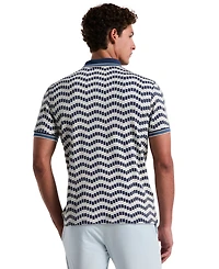 Original Penguin Men's Slim Fit Short Sleeve Zig Zag Textured Polo Shirt