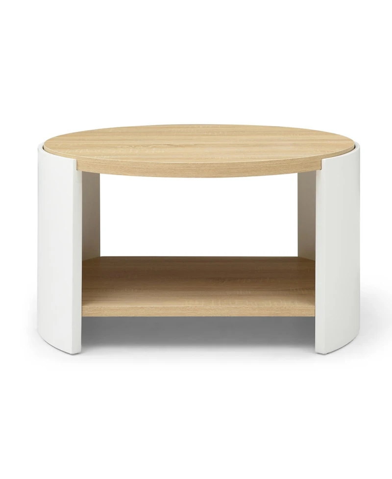 Streamdale 31" Round Coffee Table with Storage Shelf