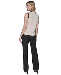 Karl Lagerfeld Paris Women's Contrast-Piped Keyhole Camisole