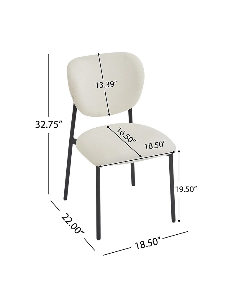 Streamdale Upholstered Dining Chairs With Metal Legs (Set of 2),Beige