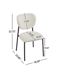 Streamdale Upholstered Dining Chairs With Metal Legs (Set of 2),Beige