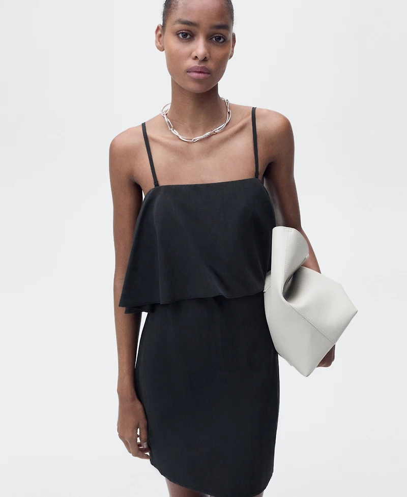 Mango Women's Ruffled Lyocell Dress