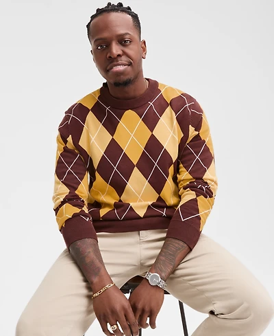 Club Room Men's Argyle Crewneck Sweater, Exclusively at Macy's