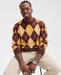 Club Room Men's Argyle Crewneck Sweater, Exclusively at Macy's