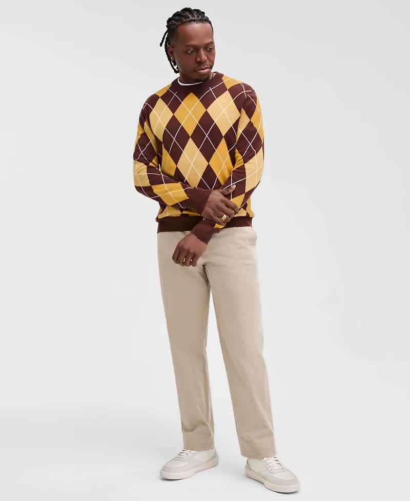 Club Room Men's Argyle Crewneck Sweater, Exclusively at Macy's