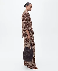 Mango Women's Wide Leg Paisley Pants