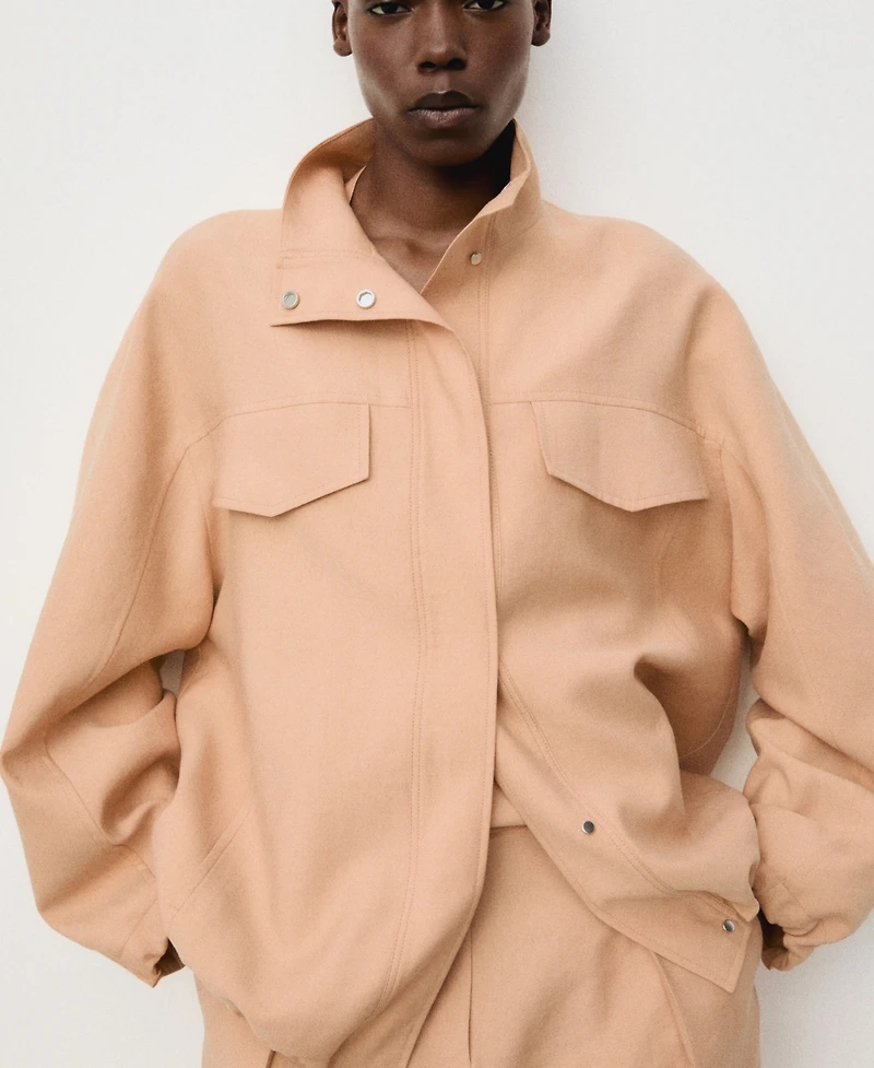Mango Women's Pockets Oversized Lyocell Jacket