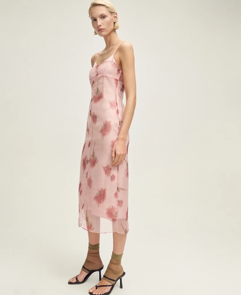 Mango Women's Floral-Print Combined Dress