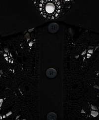 Mango Women's Short-Sleeved Crochet Cardigan