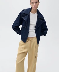 Mango Women's Linen Cargo Pants