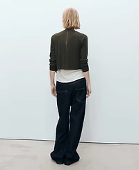 Mango Women's Knitted Cropped Cardigan