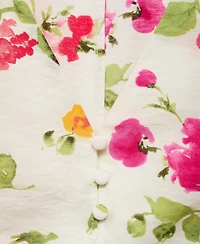 Mango Women's Floral Button-Down Fitted Blouse
