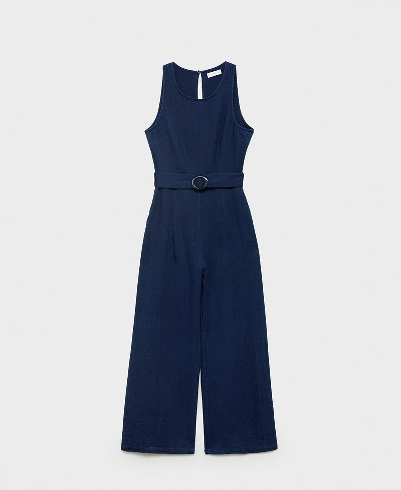 Mango Women's Long Soft Denim Jumpsuit
