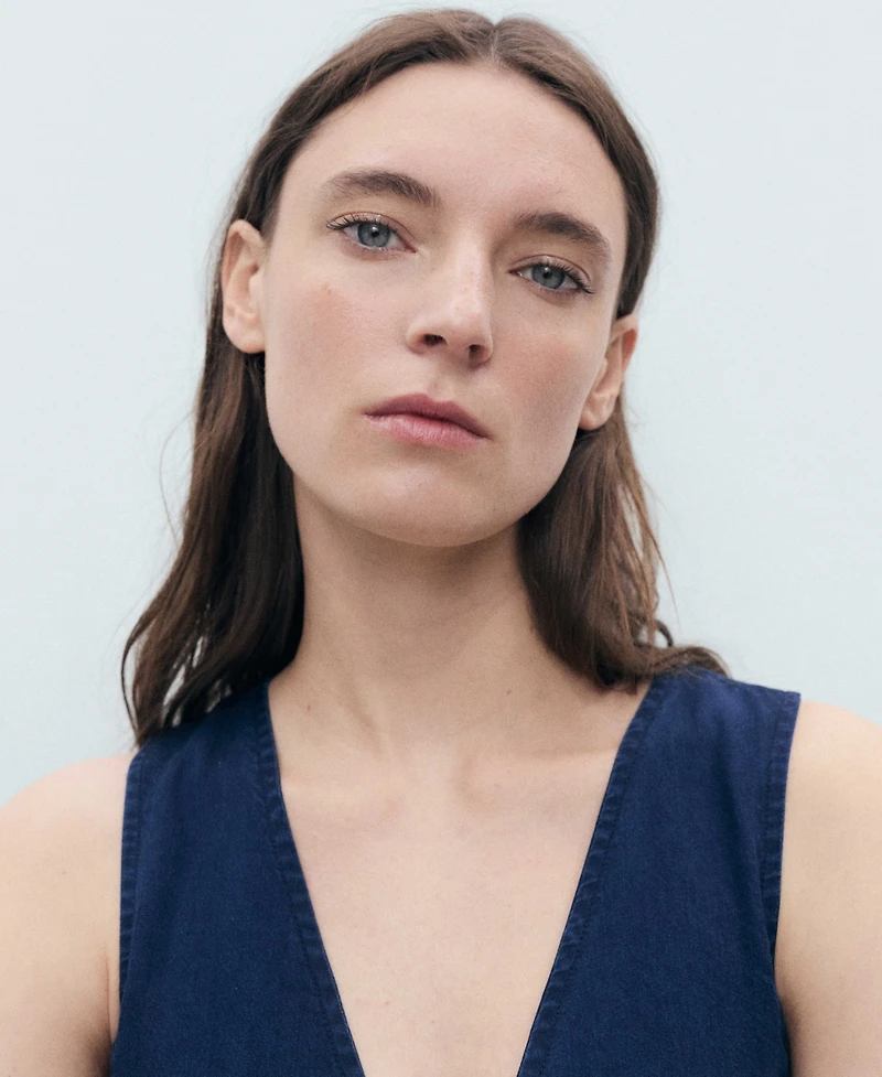 Mango Women's Denim-Effect Lyocell Vest