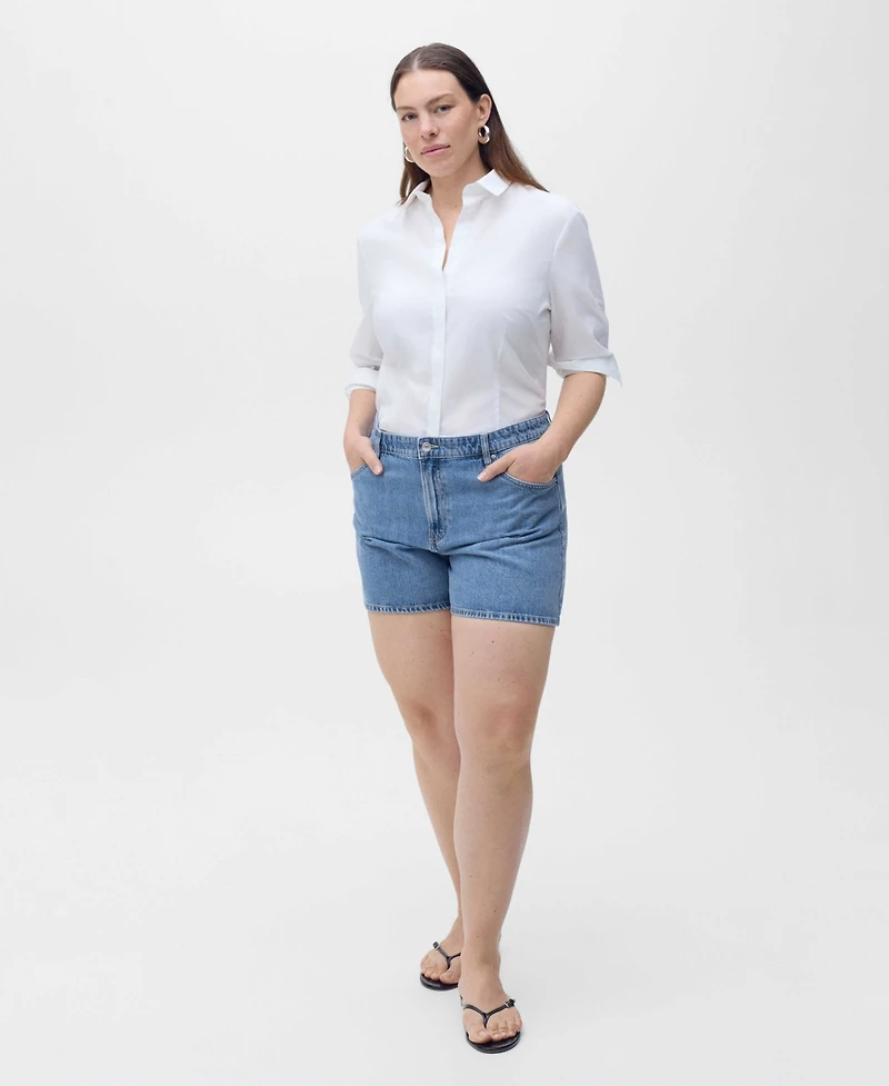 Mango Women's High-Rise Denim Shorts
