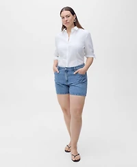 Mango Women's High-Rise Denim Shorts